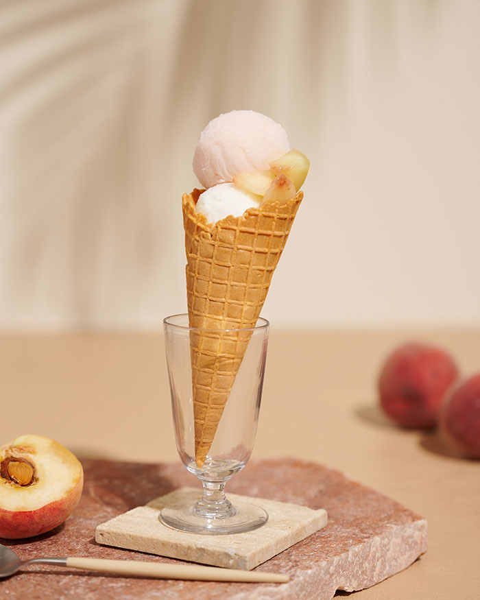 ジェラピケカフェの桃を使用した季節限定の贅沢なスイーツ③