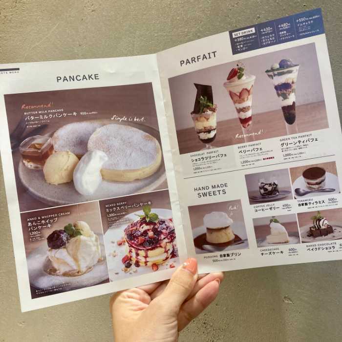 CAFE DULCETの定番スイーツメニュー