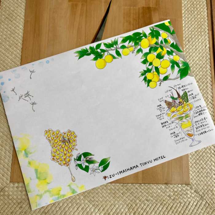 伊豆今井浜東急ホテルのパフェ専用ランチョンマット