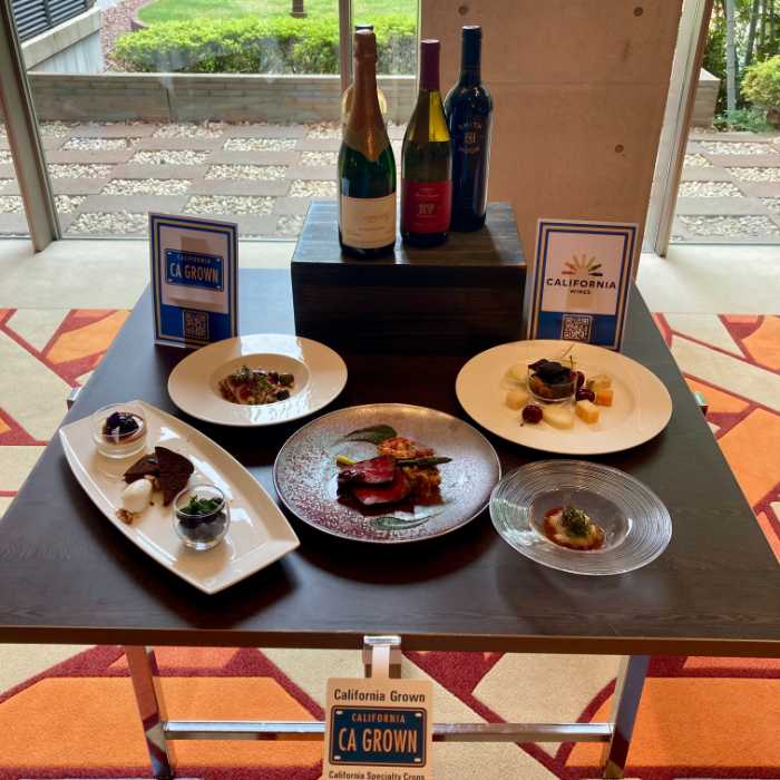California Grown Media & Trade Tasting Eventのコース料理全容