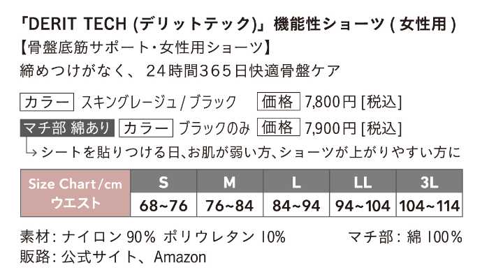 デリットテックの機能性インナー⑪