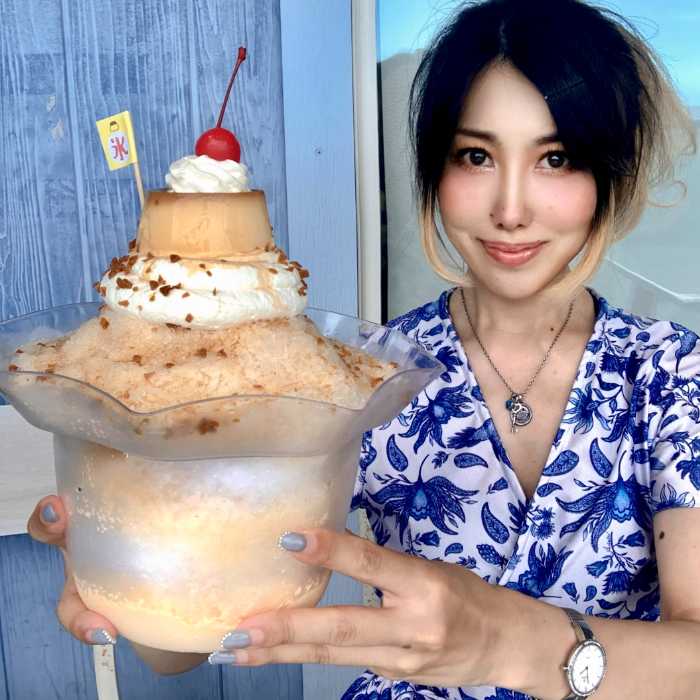 ドライブイン熱海プリン食堂のジャンボプリンかき氷