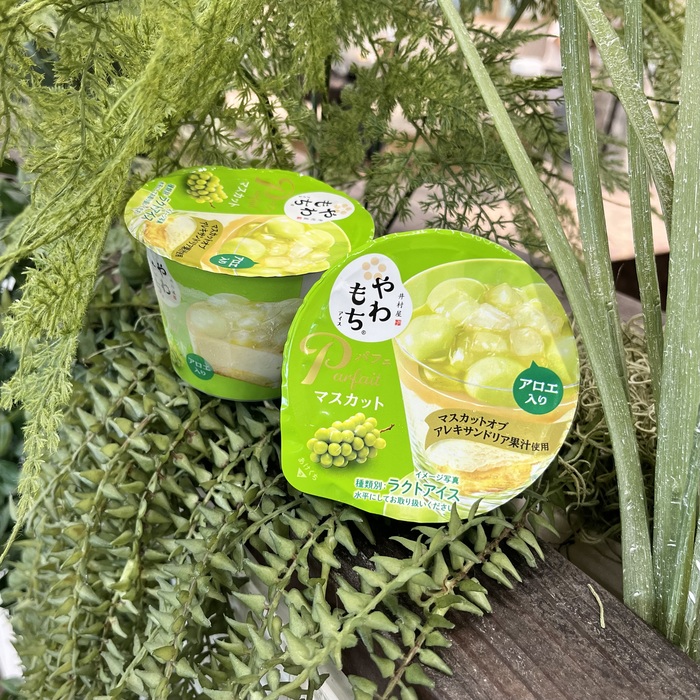 井村屋のやわもちアイス パフェ マスカット①