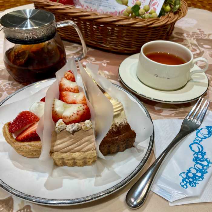 キルフェボンのメディア内覧会試食提供タルトと紅茶