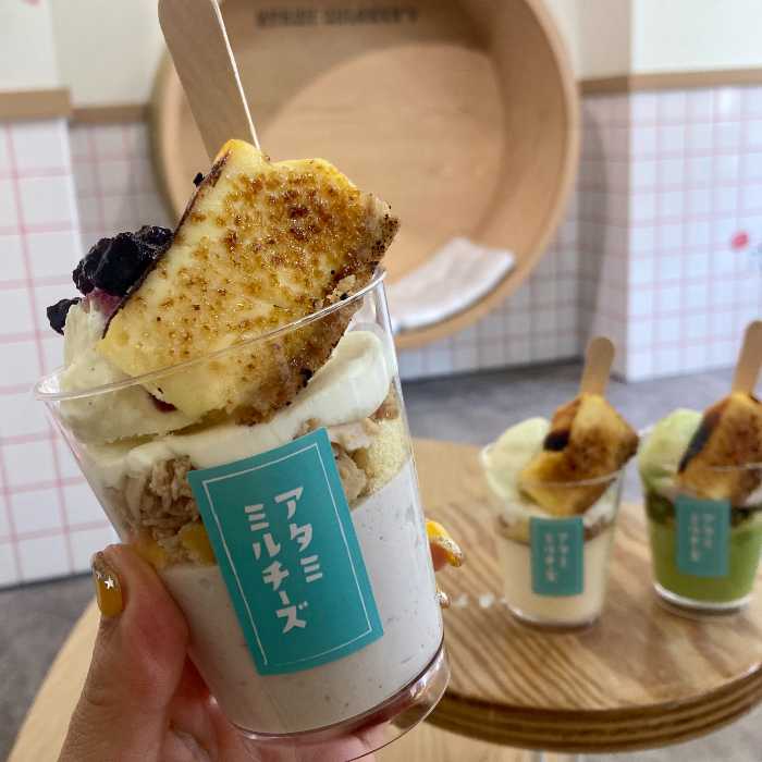 熱海ミルチーズのパフェバスクブルーベリー