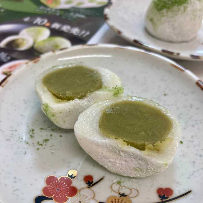 新緑お茶まつりのふわり小餅静岡抹茶断面