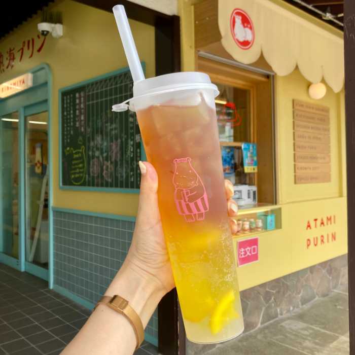熱海プリン来宮駅店限定のレモンティソーダ