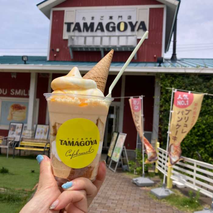 TAMAGOYAの村のコーンソフトパフェ