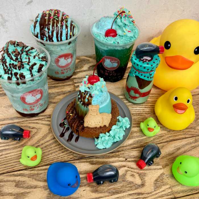 熱海プリンのチョコミントスイーツメニュー