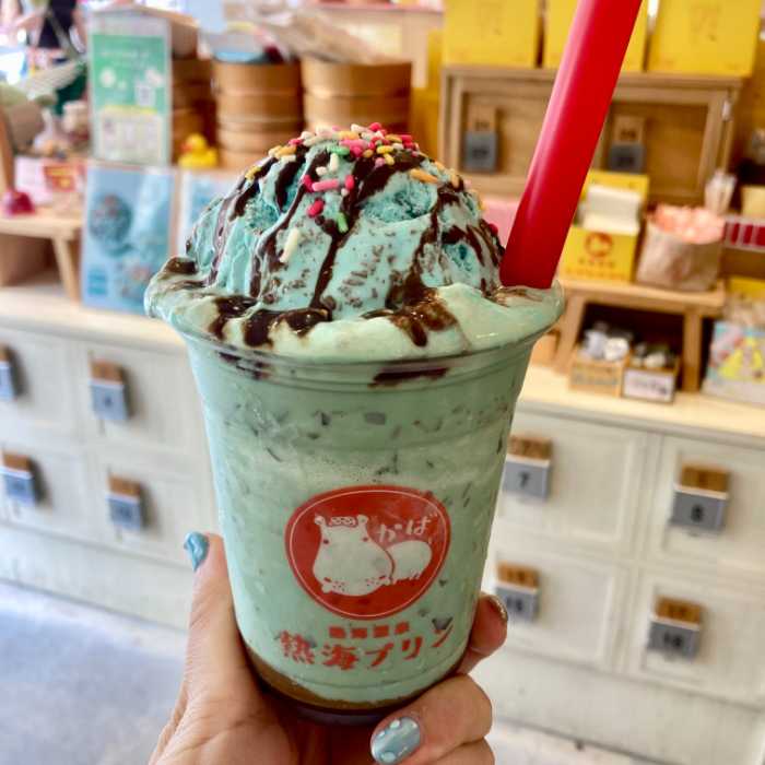 熱海プリンのチョコミントプラッペ チョコミントアイスver.