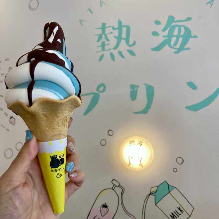 熱海プリンのチョコバナナチョコミントソフト