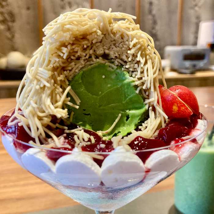 和栗モンブランパフェ〜静岡苺･佐藤錦･天空の抹茶®︎〜の天空の抹茶®︎ジェラート