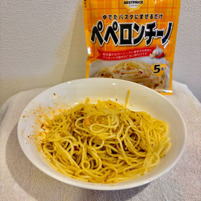 トップバリュの冷凍スパゲッティのペペロンチーノ1